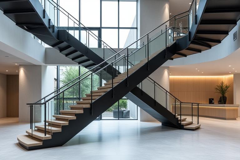 Architectural steel staircase with modern design